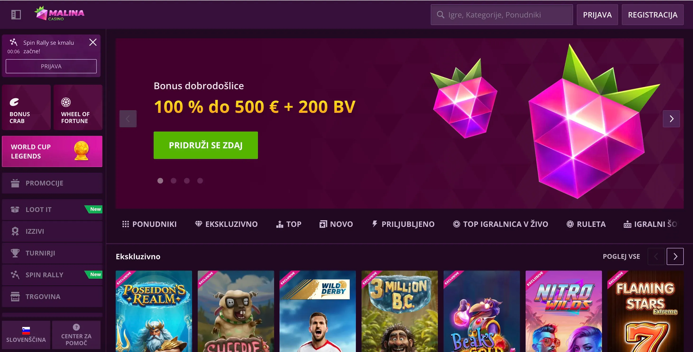 Domača stran Malinacasino